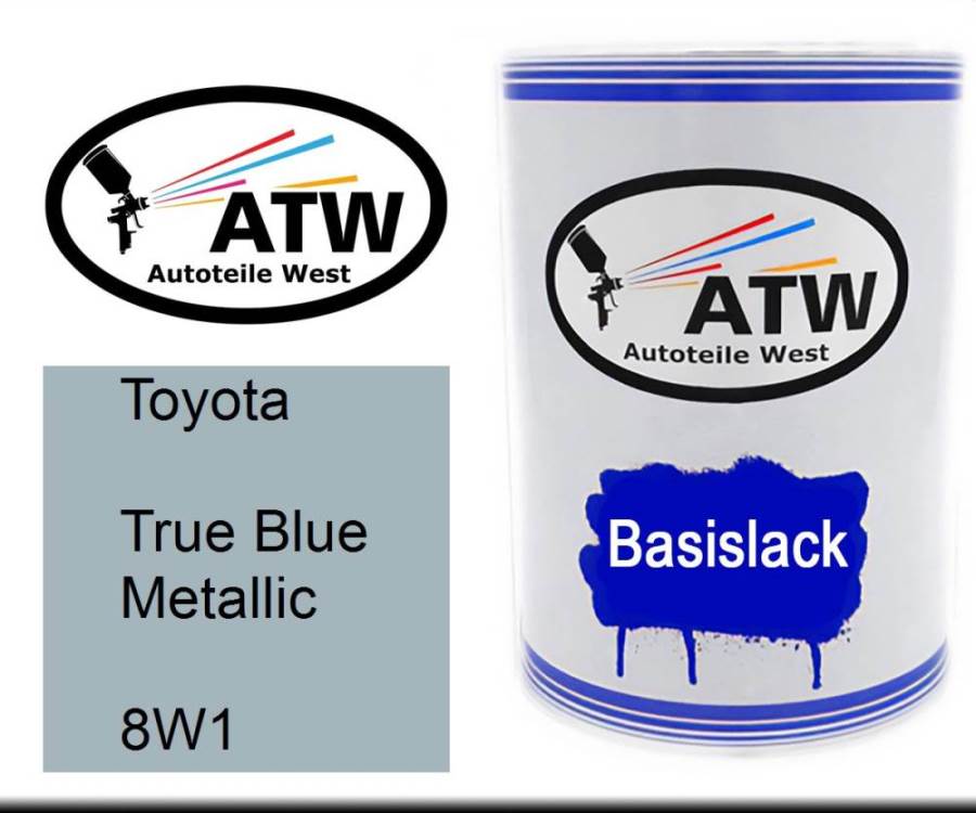 Toyota, True Blue Metallic, 8W1: 500ml Lackdose, von ATW Autoteile West.